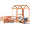 Solid Wood Bed and Bench with Roof Orange 100x200 Cm Pine Wood