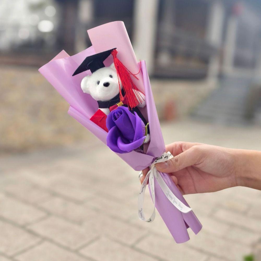 Oszałamiający Bukiet Niedźwiedzia na Ukończenie Szkoły Prezent Bukiet Doktora Niedźwiedzia Nowa Kreskówka Uroczy Niedźwiedź Dzień Nauczyciela