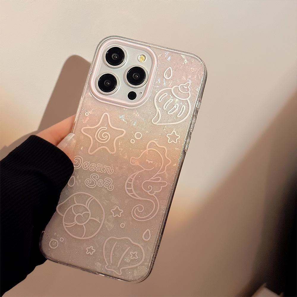 Summer Sea Animals for Apple 17 Promax Mobile Phone Case 16 for Iphone 15 Soft 11 Glitter 12 Shell