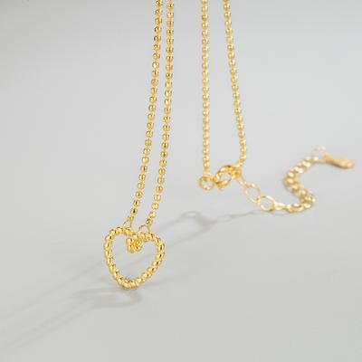 Niche 925 Sterling Silver Extremely Simple Sparkling Texture Love Necklace Women's Collarbone Chain Fashion Trend