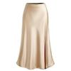 Women's New Satin Bustier High-waisted Elastic Split Long Skirt Sexy Splicing Package Hip Skirt Female