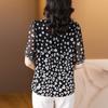 Thin French Floral Shirt for Women's Summer New Fashion Chiffon Blouse Short Sleeved Bottoming Top M-4XL