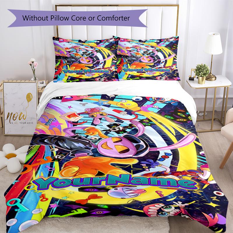 Circo Digitale Personalizza il tuo nome Set Biancheria da Letto Copripiumino Traspirante con Federe Decorazione per la Casa Regalo di Compleanno