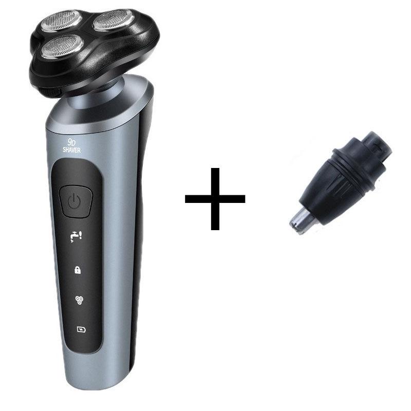 9D Multi-Function Electric Shaver, Full Body Washable, 3-in-1 USB Car Rechargeable Beard Trimmer