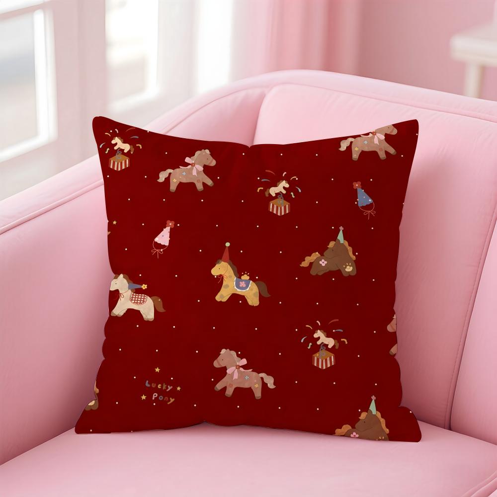 Horse Cushion Cover Linen Cushion Cover Soft Decorative Case For Sofa Home Decor