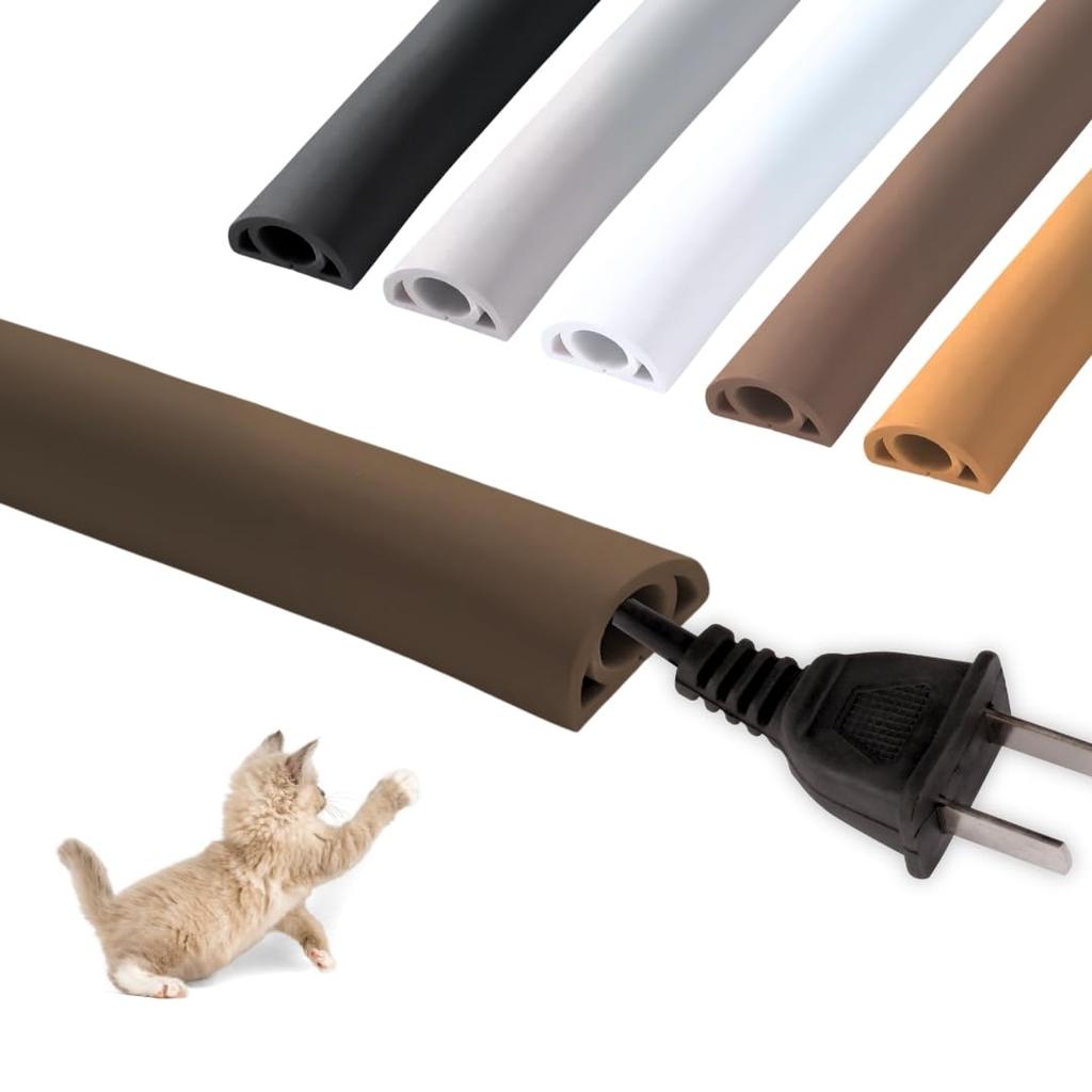 JP Nummer Kabelabdeckung, Kabelabdeckung, Verstecken von Kabeln, Kabelabdeckung, Haustierfreundlich, Außenbereich, PVC mit doppelseitigem Klebeband (Dunkelbraun, 3m)