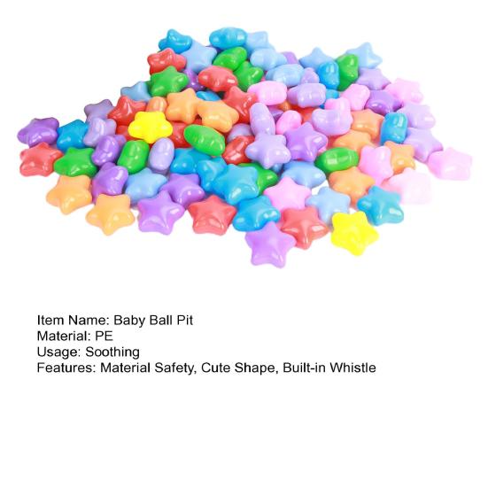 100 Buc. Gropi cu Bile pentru Bebeluși Flexibile Colorate Pentagramă/Inimă Bile Ocean Practică Aderență Confort Emoțional Plastic BPA Jucării Bile Piscine Copii