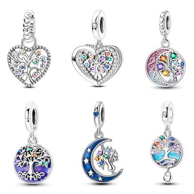 Classic Copper Metal Family Tree of Life Pendant Bead Component Charm Bead Components Bead Components Jewellery Compatible With Authentic Original