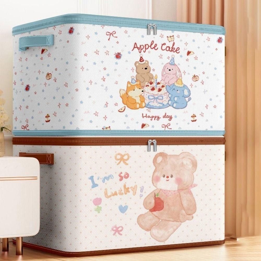 Cartoon Clothes Quilts Organizer Large Capacity Quilt Pants Sweater Storage Box  Dormitory