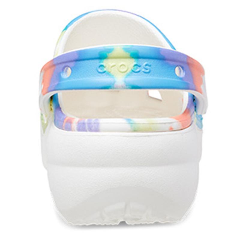 Crocs Classic Clog Lightweight & Comfortable Sneaker Sandals Women's Blue Orange Cloud Tie-Dye Print