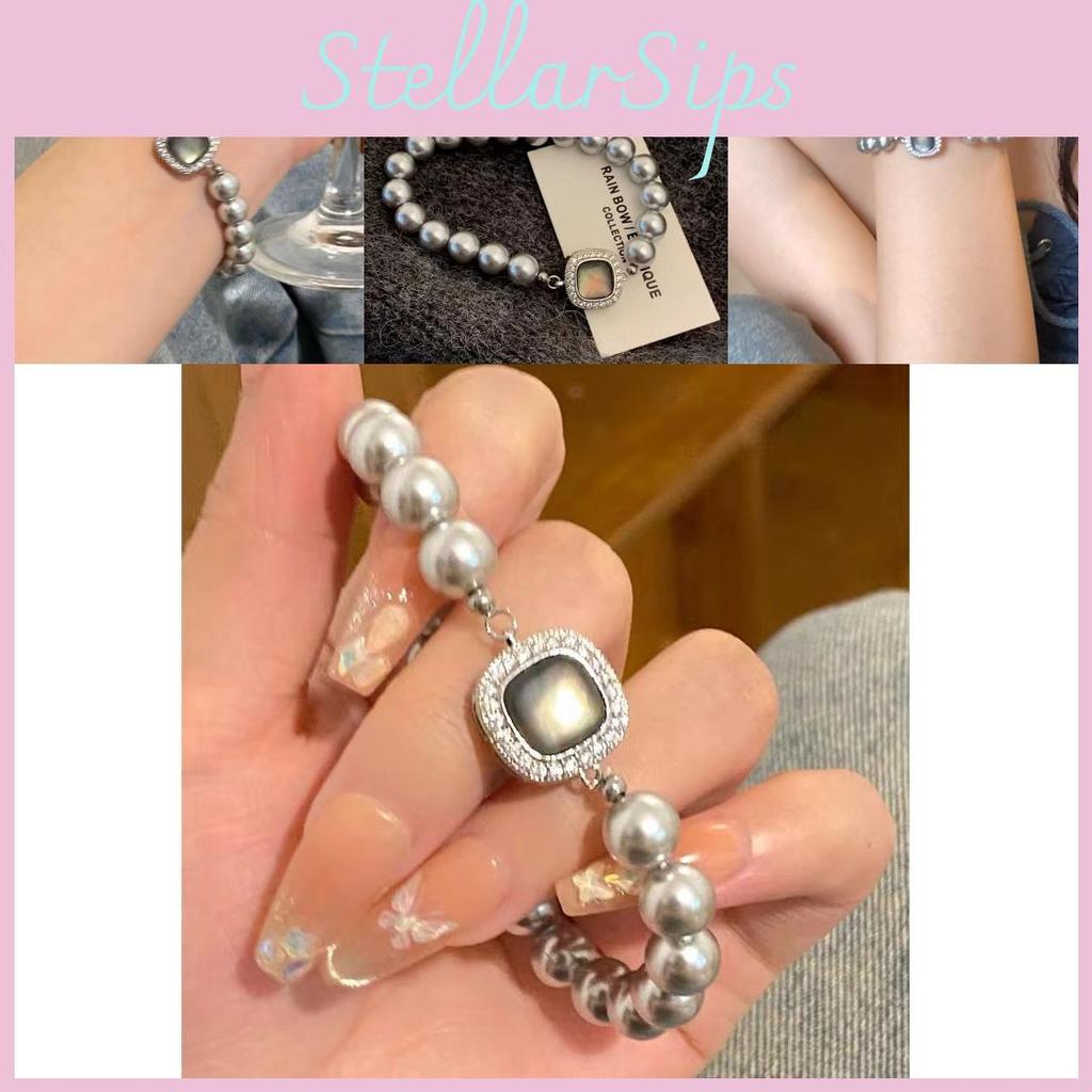French Highend Style Geometric Pearl Bracelet For Women Chic And Sophisticated