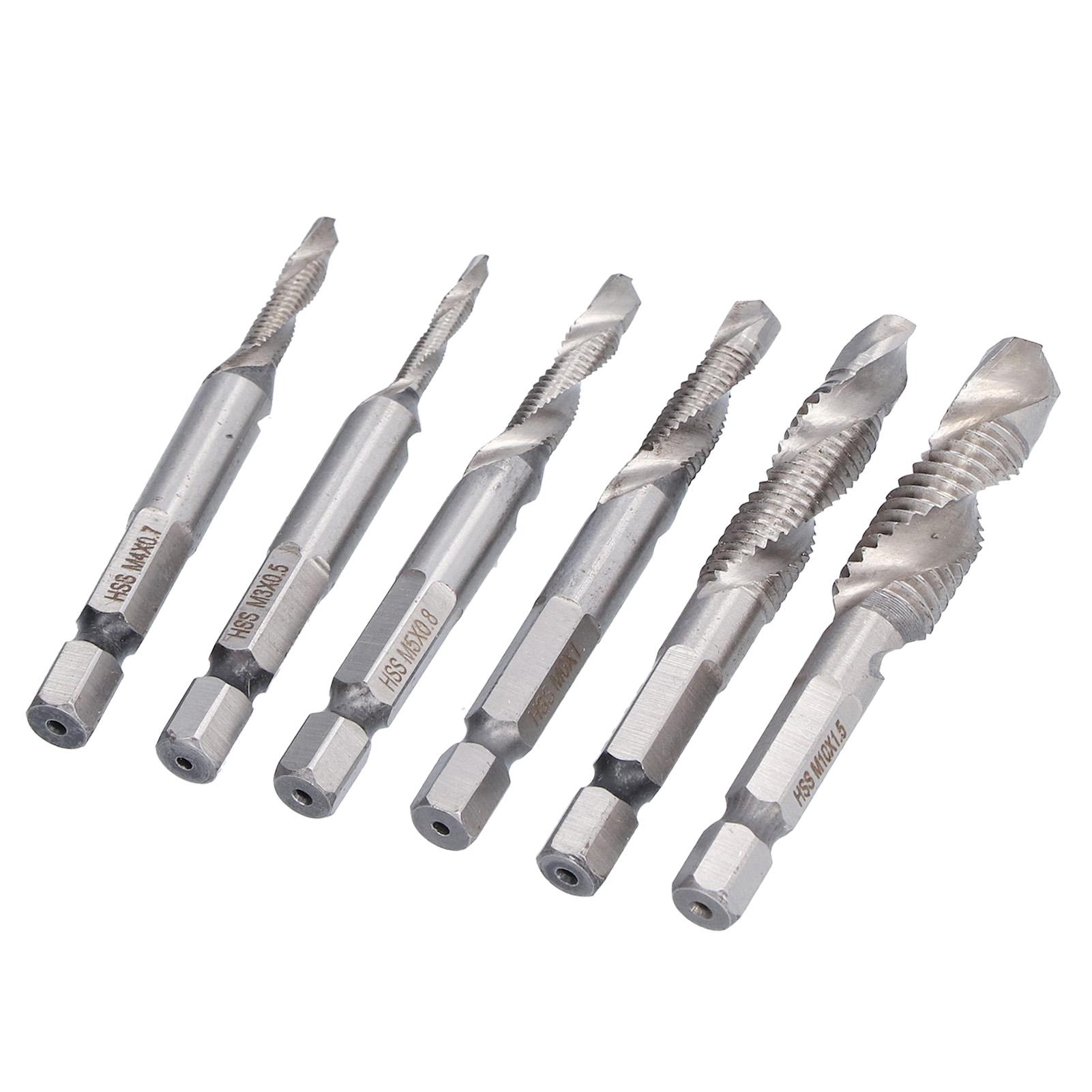 

Drill Tap Bit Set Hex Shank Metric Combo HSS Ti Plated Screw Deburr Tool M3 M4 M5 M6 M8 M10