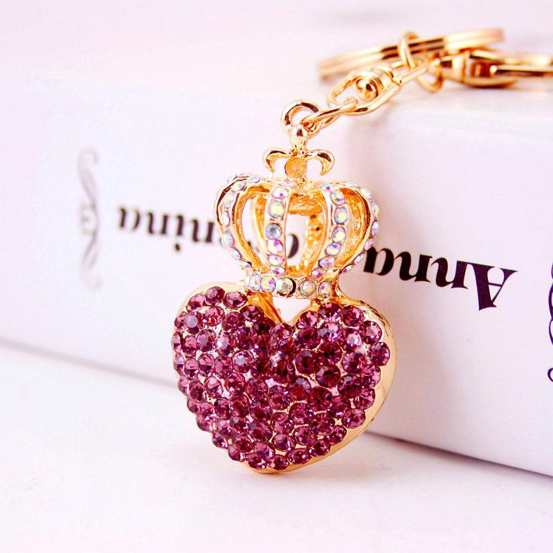 Kuxi Crown Love Couples Keychain Set - Women's Bag Accessory Metal Pendant 405