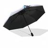 Dynamic Soccer Player Artwork Outdoor Automatic Umbrella Compact & Durable 8-Rib Design Durable Plastic & Iron Travel Essential Fashion Lovers