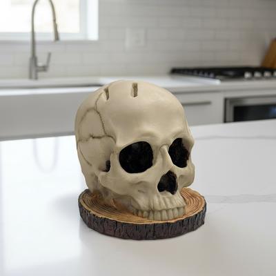 Skull Knife Holder Resin Horror Head Knife Rack Creative Horror Skull Knife Rack Halloween Party Decoration