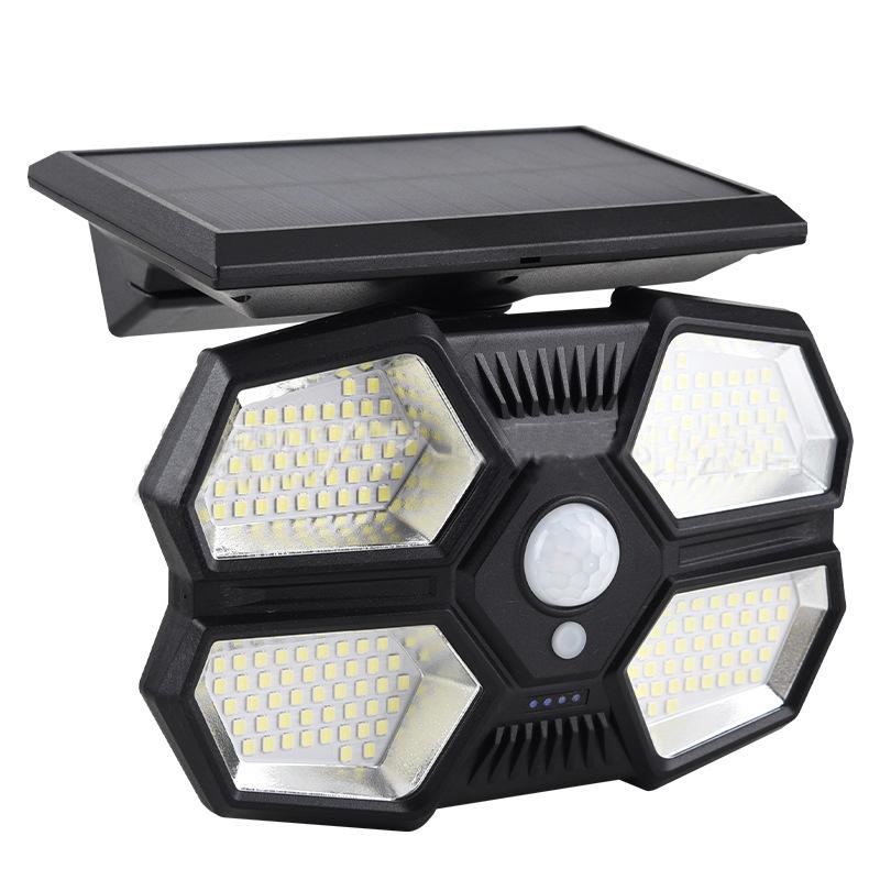 Outdoor Solar Light Split Waterproof Human Body Induction Solar Wall Light Spotlight Safety Light Adjustable Solar Panel for Garden Garage