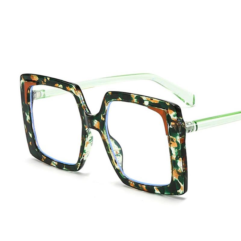 Coolfang Fashion Square Glasses Frame Anti Blue Light Computer Glasses For Women Large Frame Protective Eyewear