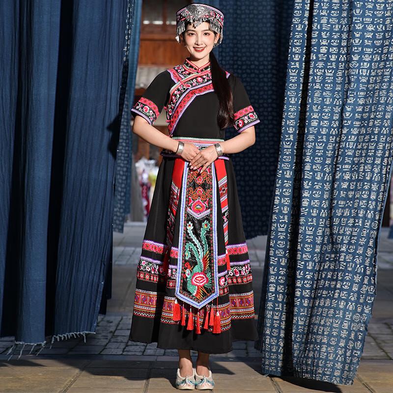 Zhuang Ethnic Dance Performance Costume XXL