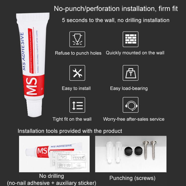 5303 40cm Raft de Depozitare pentru Baie Aluminiu Spațial Raft de Depozitare pentru Toaletă cu Bară pentru Prosoape