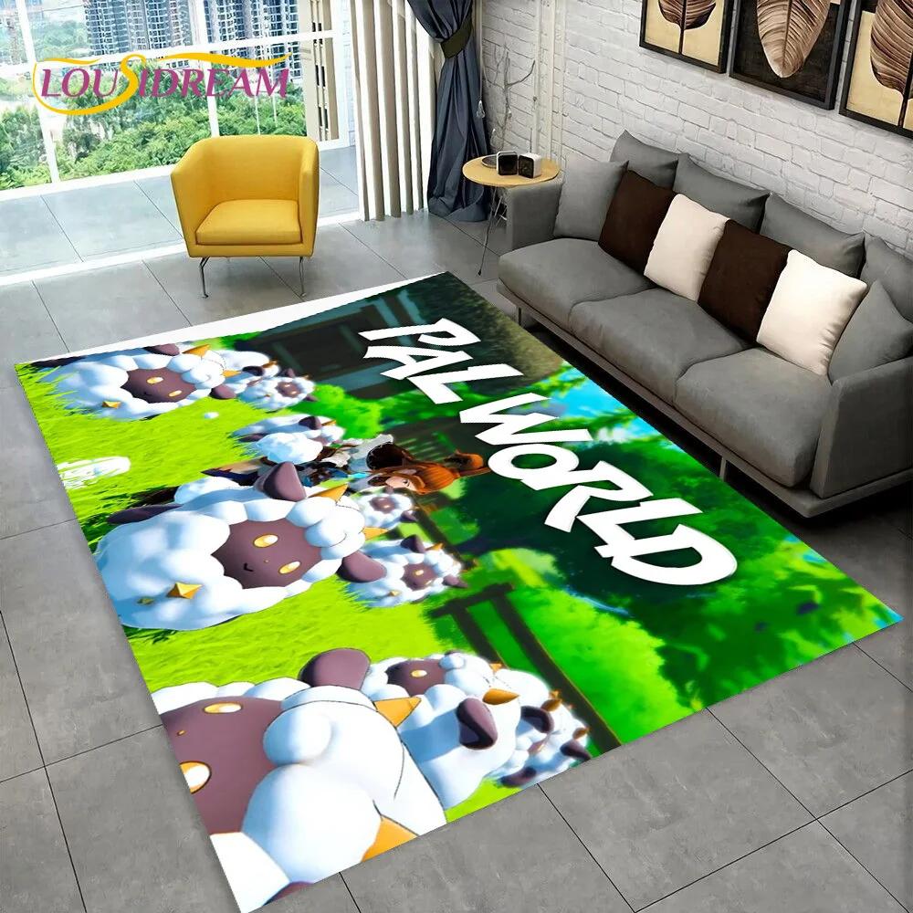 3D Cartoon Palworld Spiel Teppich für Zuhause Wohnzimmer Schlafzimmer Sofa Fußmatte Dekoration, Kinderteppich Rutschfeste Bodenmatte Geschenk