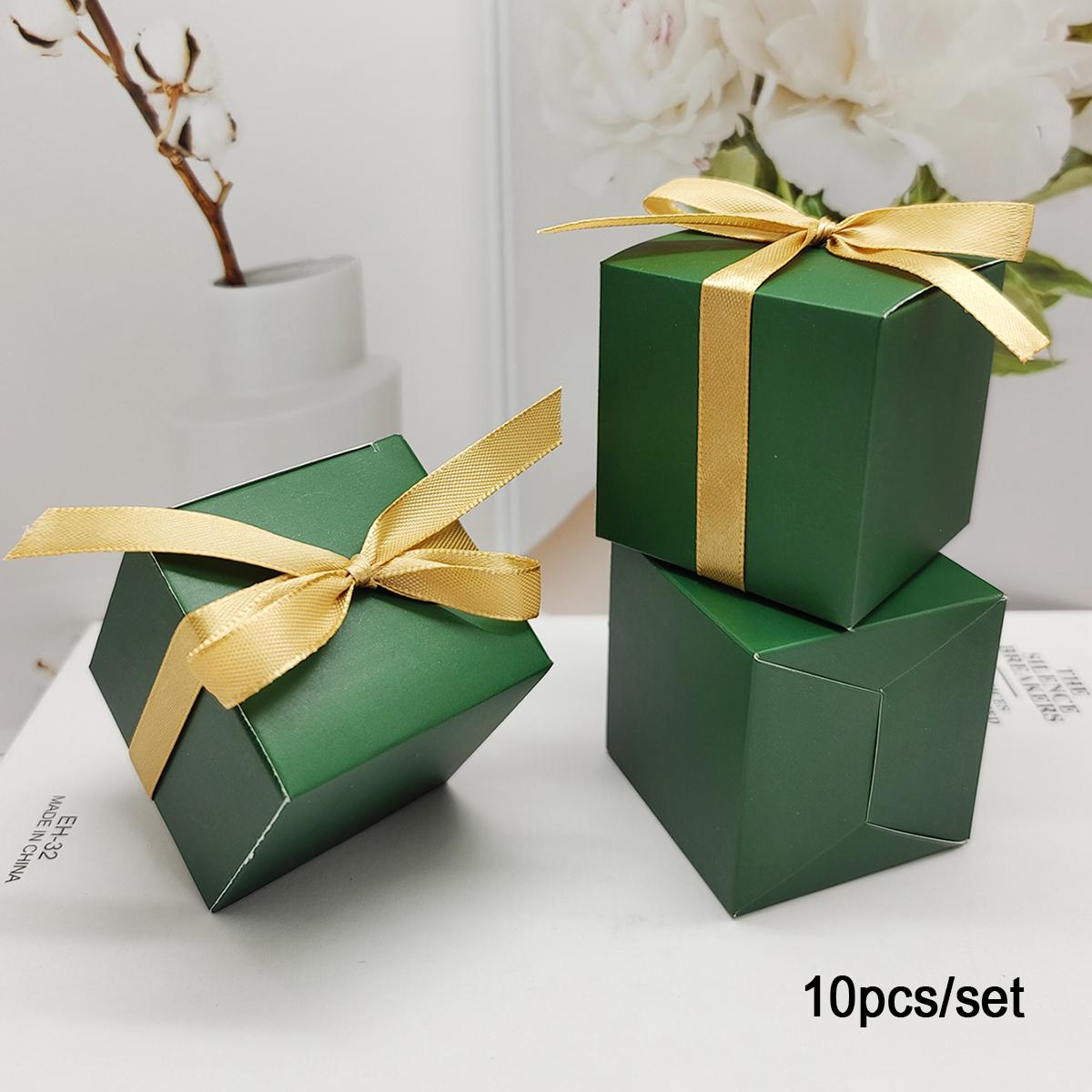 

10/50 шт. зеленая квадратная коробка конфет, подарочная коробка, упаковочная коробка, вечерние, свадебные принадлежности, принадлежности для выпечки 5.5x5.5x5.5cm