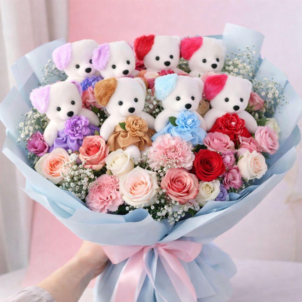 10Pcs/Set DIY Bouquet Decoration Bear Doll  Graduation Anniversary
