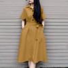ZANZEA Women Casual Turn Down Collar Loose Short Sleeve Shirt Dress