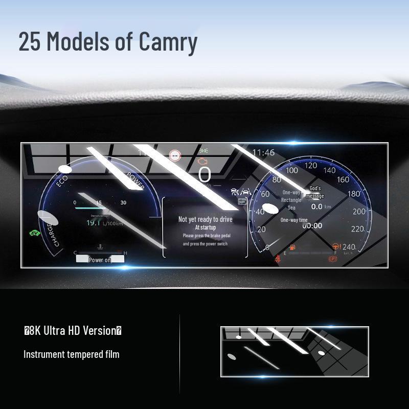 Tempered Glass Screen Protector for 25 Toyota Ninth Gen Camry Models - Central Control Navigation Film