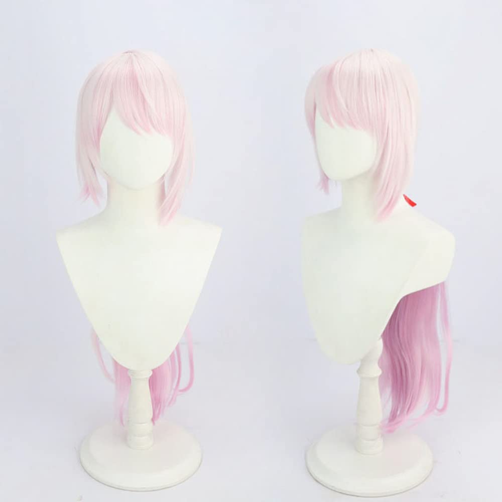 Yuika Shiina Cosplay Wig, Pink Gradient, Heat-Resistant, Perfect for Halloween, Events, and Festivals (A)