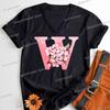 Pink Sakura Alphabet Shirts Gift for Women Letter S Floral Monogram Cartoon Tshirt Cherry Blossom Letters A B C D Casual Tops