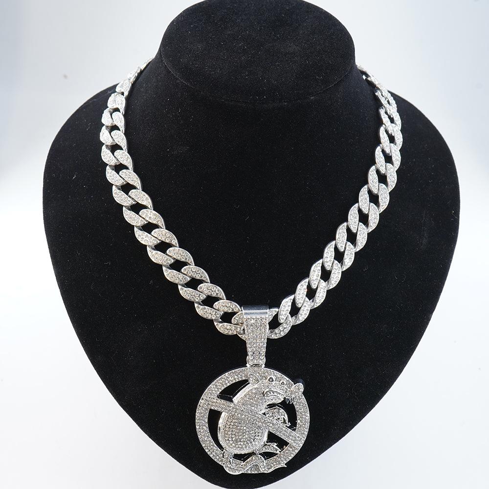 New Hot Selling Unique Mouse Pendant Necklace for Both Men and Women, High-end Fashion Hip-hop Jewelry