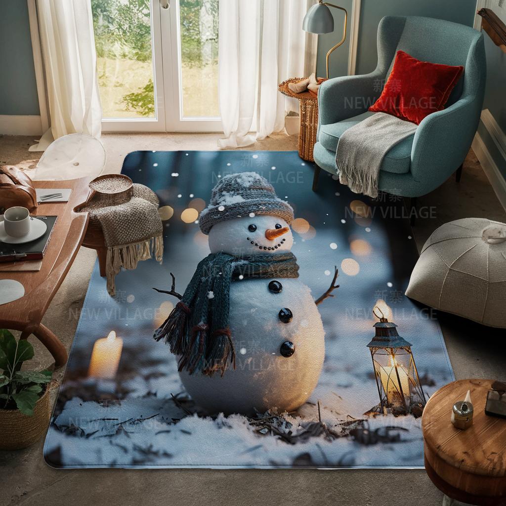 House Entrance Carpet Home Door Mat Living Room Bath Foot Bathroom Non-slip Water Absorption Rugs Bath Merry Christmas Winter