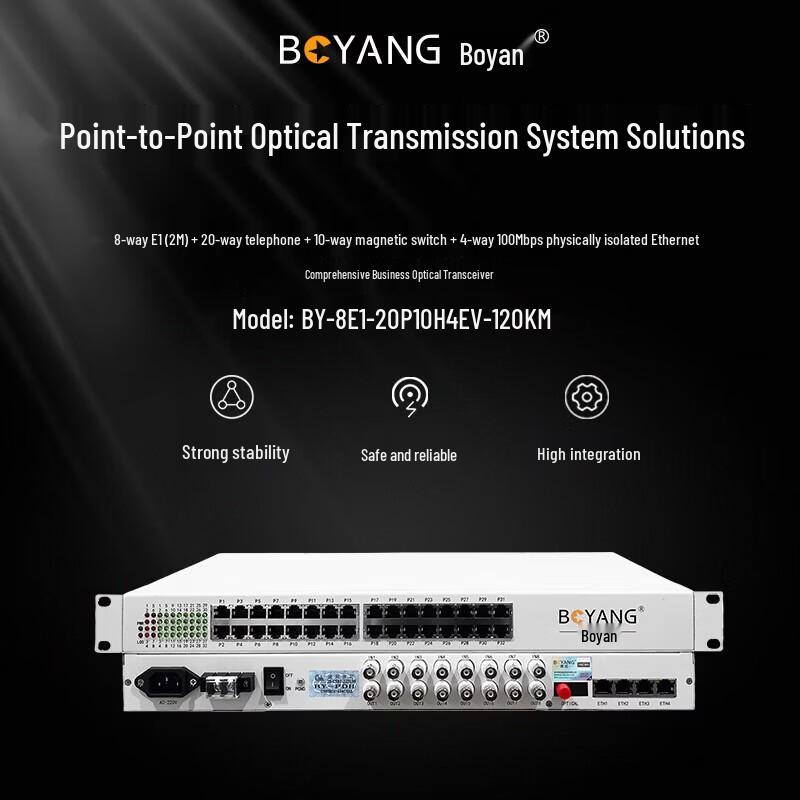 BOYANG Integrated E1 Telephone & Ethernet Fiber Optic Multiplexer