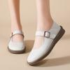 Fashion Womens Shoes Loose Round Top Layer Cowhide Breathable Anti Slip Shallow Cut Original Single Shoes Fashion Flats Designer Casual