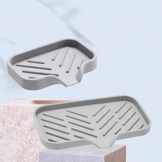 Covoraș de scurgere din silicon cu utilizări multiple Anti-alunecare cu gura de scurgere Curățare ușoară rezistentă la scurgeri blat de bucătărie Organizator pentru chiuvetă Suport pentru burete Vasă de săpun de baie