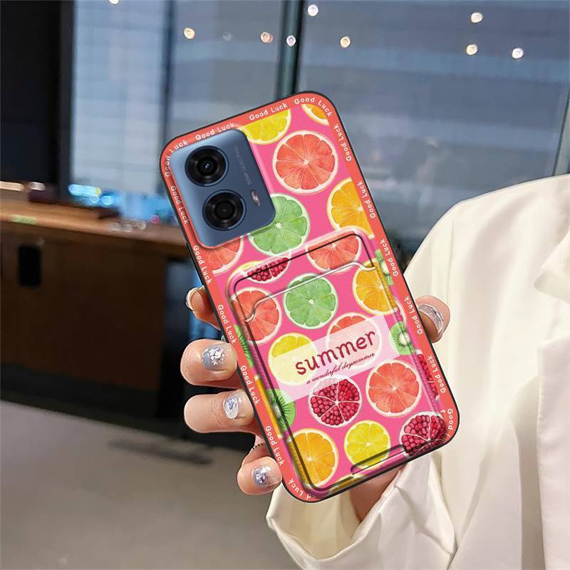Cartoon Durable Phone Case For MOTO G24 Power Back Cover Card Bag Full Wrap TPU Soft Case Shockproof Anti-dust Silicone