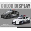1/24 Metal Die-cast Tesla Armored Police Car Model Simulation Sound and Light Door Can Open Children's Toys Ornaments Birthday Gift