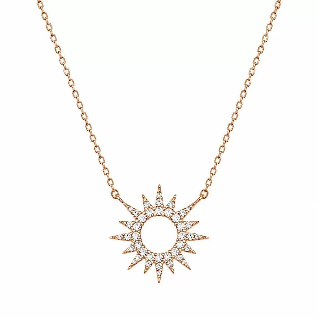 S925 Diamond Sunflower Necklace - Chic Light Luxury Clavicle Chain for Women, Skin-Whitening, Non-Fading