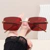 New Frameless Premium Metal Rivet Leg Sunglasses Fashionable Vacation Driving Sunscreen Women's Sunglasses