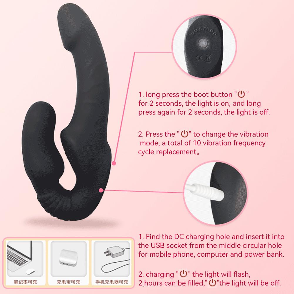 Popruh bez ramínek na vibrátorech pro ženy Dildo s dvojitou hlavou Vibrační dildo na penis pro lesbičky Erotické sexuální hračky pro dospělé pro páry 18+