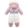 Children Winter Ski Suit Coat Thicken Baby Jumpsuit Warm Children Jacket Waterproof Hooded Kids Baby Clothes 1-5Years