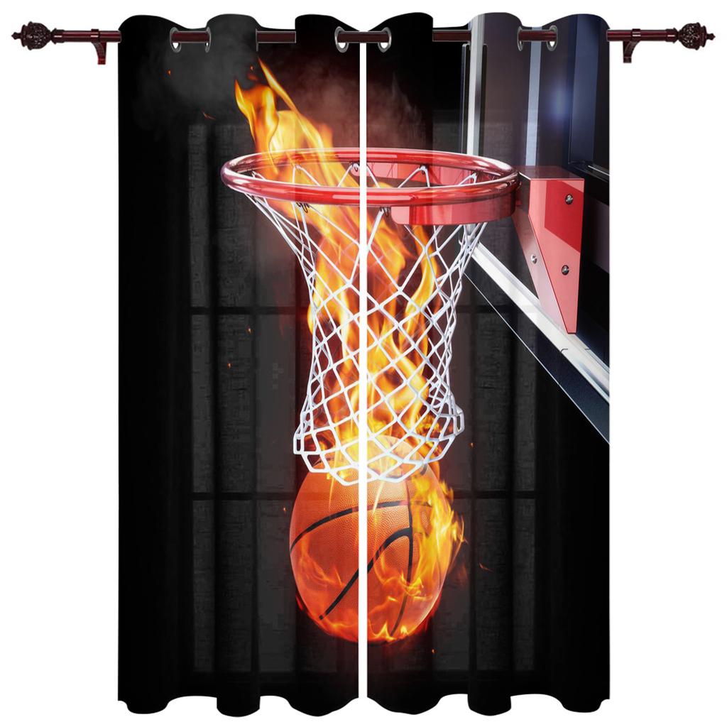 Modern Window Curtains for Living Room Color Billiards Round Sports Curtains for Child Bedroom Kitchen Decor Blinds Drapes