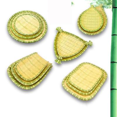 Creative Imitation Bamboo Weaving Hot Pot Vegetable Plate Melamine Multiple Styles Barbecue Plate Green Serving Plate Restaurant