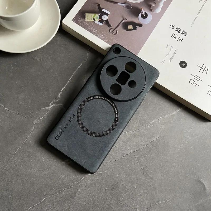 Magnetic Phone Case for OPPO Reno11 Reno10 Reno9 Reno8 Pro Plus Find X5 X6 Pro X7 Ultra Lambskin Texture Fuax Leather Cover