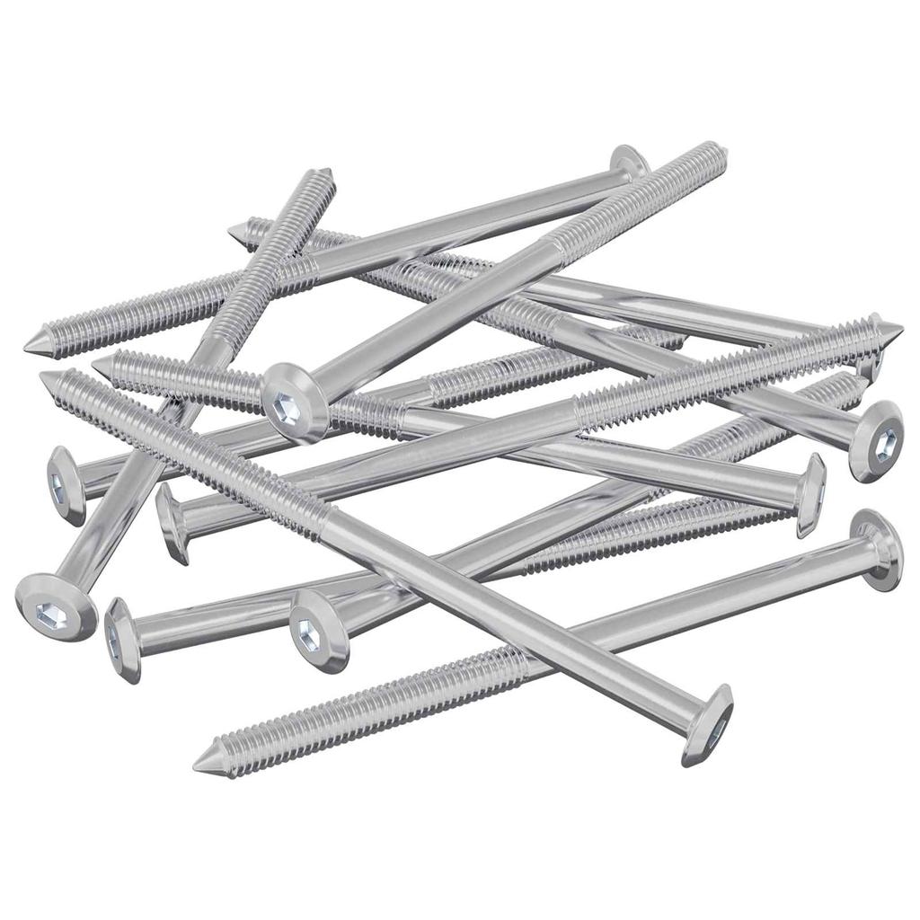 Furniture Screws 12 pcs Silver M6 x 100 mm Steel