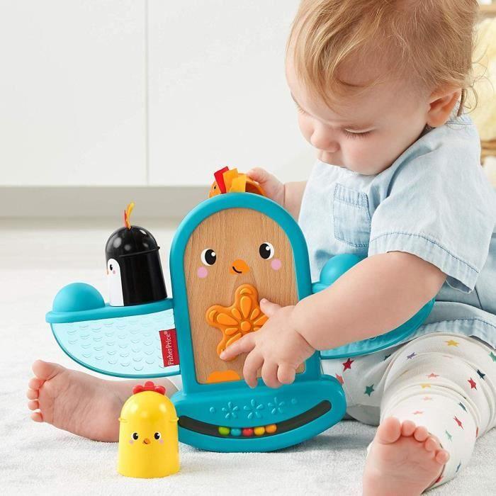 Vzdělávací hračka - FISHER PRICE - Moje skládací houpací ptáček - Dřevo a plast - Modrá - 6 měsíců a více