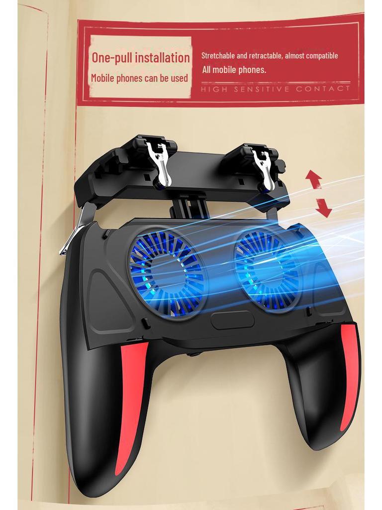 Upgraded H10 Dual-Fan Cool Power Bank & Multi-Function Gaming Handle with Adjustable Settings