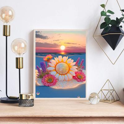 5D DIY Elmas Boyama Ayçiçeği Yüzme Simidi Boyama Çapraz Dikiş Kiti Mozaik Elmas Nakış Gül Tam Yuvarlak/Kare Matkap Ev Dekorasyon