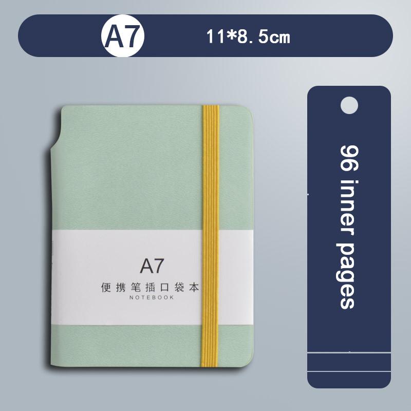 (Gravírování loga zdarma) A6/A7 přenosný zápisník z měkké kůže, účetní kniha ve tvaru trumpety, silný tečkovaný zápisník, kniha záznamů, mini výpisník