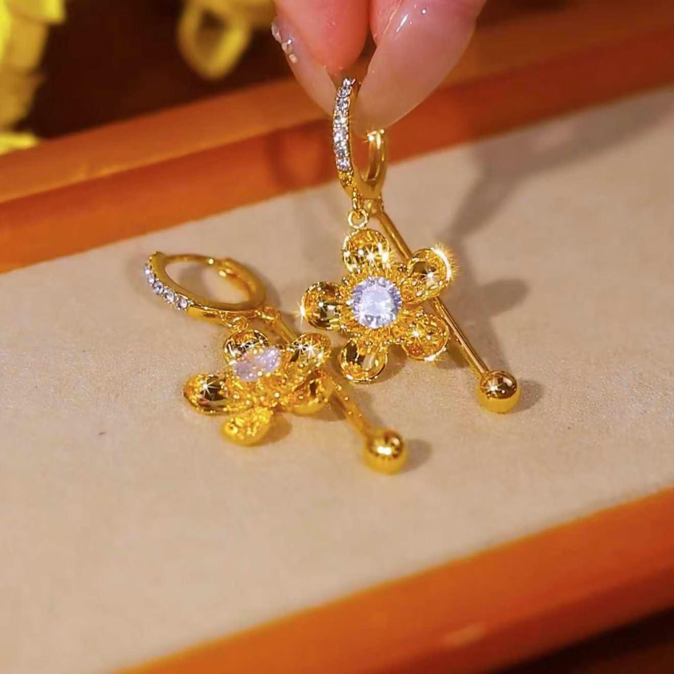 Elegant Floral Tassel Ear Cuff - 2025 Trendy Design Statement Earring for Women